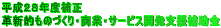 平成28年度補正 『革新的ものづくり・商業・サービス開発支援補助金』